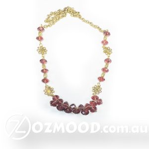Crystal Bead Necklace and Earrings