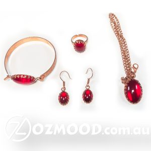 Red Gemstone Jewelry Set