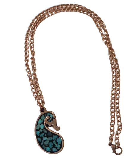 Hand-Made Turquoise Copper Jewelry Set - Image 5